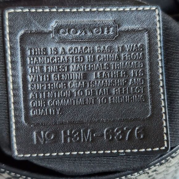 Coach ♣️Rare Limited Edition Vintage Signature Black Canvas Leather Trim Hobo - Picture 7 of 15